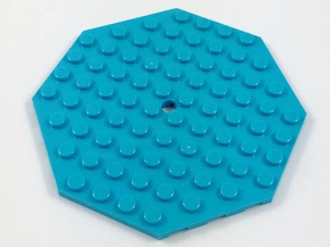 Plate Special 10 x 10 Octagonal with Hole in Medium Azure