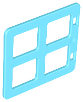 Duplo Door / Window with Four Equal Square Cornered Panes in Medium Azure