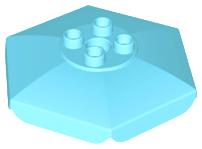 Duplo Umbrella / Parasol Top with Axle Hole [Plain] in Medium Azure