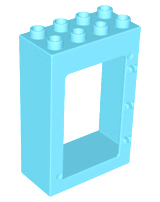 Duplo Door Frame 2 x 4 x 5 in Medium Azure