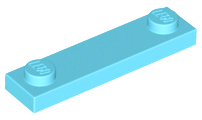 Plate Special 1 x 4 with 2 Studs, 3 Bottom Tubes in Medium Azure