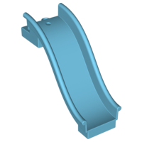 Duplo Playground Slide Straight with Two Top Studs in Medium Azure
