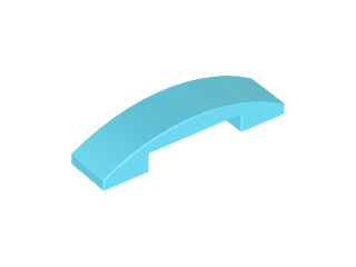 Brick Curved 4 x 1 Double, No Studs in Medium Azure