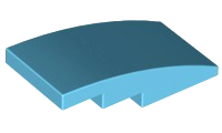 Brick Curved 4 x 2 No Studs in Medium Azure