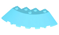 Brick Round Corner 6 x 6 with 33° Slope and Facet Cutout in Medium Azure
