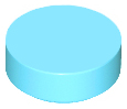 Tile Round 1 x 1 in Medium Azure