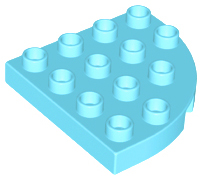 Duplo Plate Round Corner 4 x 4 in Medium Azure