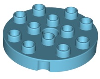 Duplo Plate Round 4 x 4 in Medium Azure