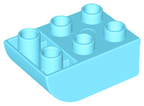 Duplo Brick 2 x 3 with Curved Bottom in Medium Azure