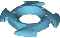 Ring 4 x 4 with 2 x 2 Opening and 4 Arrow Ends (Ninjago Spinner Crown) in Medium Azure