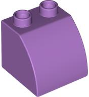 Duplo Brick 2 x 2 x 1 1/2 with Curved Top in Medium Lavender