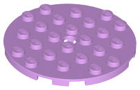 Plate Round 6 x 6 with Hole in Medium Lavender