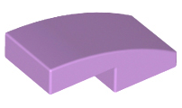 Brick Curved 2 x 1 No Studs [1/2 Bow] in Medium Lavender