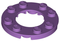 Plate Round 4 x 4 with 2 x 2 Round Opening in Medium Lavender