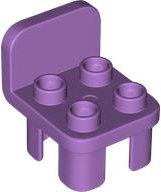 Duplo Chair with 4 Studs and Rounded Back in Medium Lavender