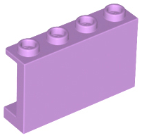 Panel 1 x 4 x 2 with Side Supports - Hollow Studs in Medium Lavender