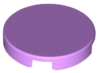 Tile Round 2 x 2 with Bottom Stud Holder in Medium Lavender