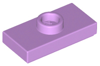 Plate Special 1 x 2 with 1 Stud with Groove and Inside Stud Holder (Jumper) in Medium Lavender