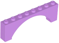 Brick Arch 1 x 8 x 2 Raised in Medium Lavender