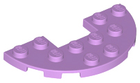 Plate Round Half 3 x 6 with 1 x 2 Cutout in Medium Lavender