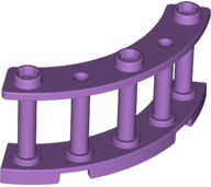 Fence Spindled 4 x 4 x 2 Quarter Round with 3 Studs in Medium Lavender