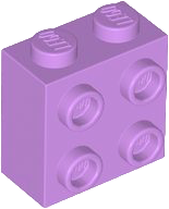 Brick Special 1 x 2 x 1 2/3 with 4 Studs on 1 Side in Medium Lavender