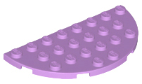 Plate Round Half 4 x 8 in Medium Lavender