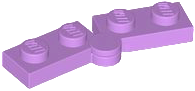 Hinge Plate 1 x 4 Swivel Top / Base - Hollow Clip [Complete Assembly] in Medium Lavender
