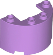 Cylinder Half 2 x 4 x 2 with 1 x 2 Cutout in Medium Lavender