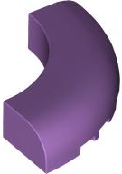 Brick Round Corner 5 x 5 x 1 Curved, Bottom Cut Outs, No Studs, 7 Bottom Tubes in Medium Lavender