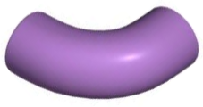 Brick Round 1 x 1 diameter Tube with 90 Degree Elbow (2 x 2 x 1) and Axle Holes (Crossholes) at each end in Medium Lavender