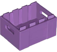 Box / Crate with Handholds 3 x 4 x 1 2/3 in Medium Lavender