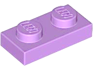 Plate 1 x 2 in Medium Lavender