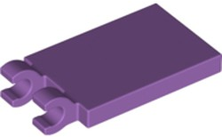 Tile Special 2 x 3 with 2 Clips without Tab between Clips in Medium Lavender