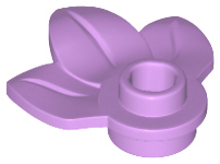 Plant, Plate 1 x 1 Round with 3 Leaves in Medium Lavender