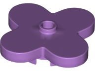Flower 4 x 4 Rounded Petals with Center Stud in Medium Lavender