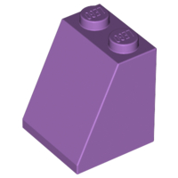 Brick Sloped 65° 2 x 2 x 2 with Bottom Tube in Medium Lavender