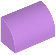 Brick Curved 1 x 2 x 1 No Studs in Medium Lavender