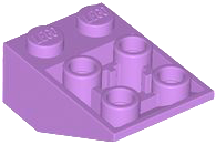 Brick Sloped Inverted 33° 3 x 2, Connections between Studs, Ovoid Bottom Pin in Medium Lavender