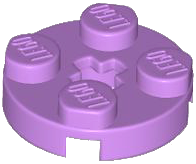Plate Round 2 x 2 with Axle Hole Type 1 (+ Opening) in Medium Lavender