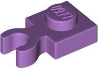 Plate Special 1 x 1 with Clip Vertical [Thick Open O Clip] in Medium Lavender