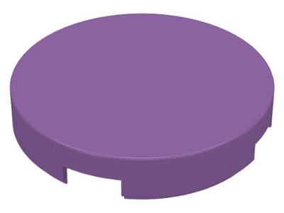 Tile Round 2 x 2 with Bottom Cross in Medium Lavender