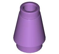 Cone 1 x 1 [Top Groove] in Medium Lavender