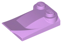 Brick Wedged, Curved 2 x 3 x 2/3 Two Studs, Wing End in Medium Lavender