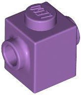 Brick Special 1 x 1 with Studs on 2 Sides in Medium Lavender