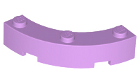 Brick Round Corner 4 x 4 Macaroni Wide with 3 Studs in Medium Lavender
