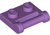 Plate Special 1 x 2 [Side Handle Closed Ends] in Medium Lavender
