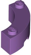 Brick Round Corner 3 x 3 Macaroni with 2 Studs in Medium Lavender