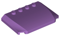 Brick Wedged, Curved Triple 4 x 6 x 2/3 with 4 Studs in Medium Lavender