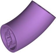Brick Round 2 x 2 D. Tube with 45° Elbow and Axle Holes (Crossholes) at Each End [LONG] in Medium Lavender